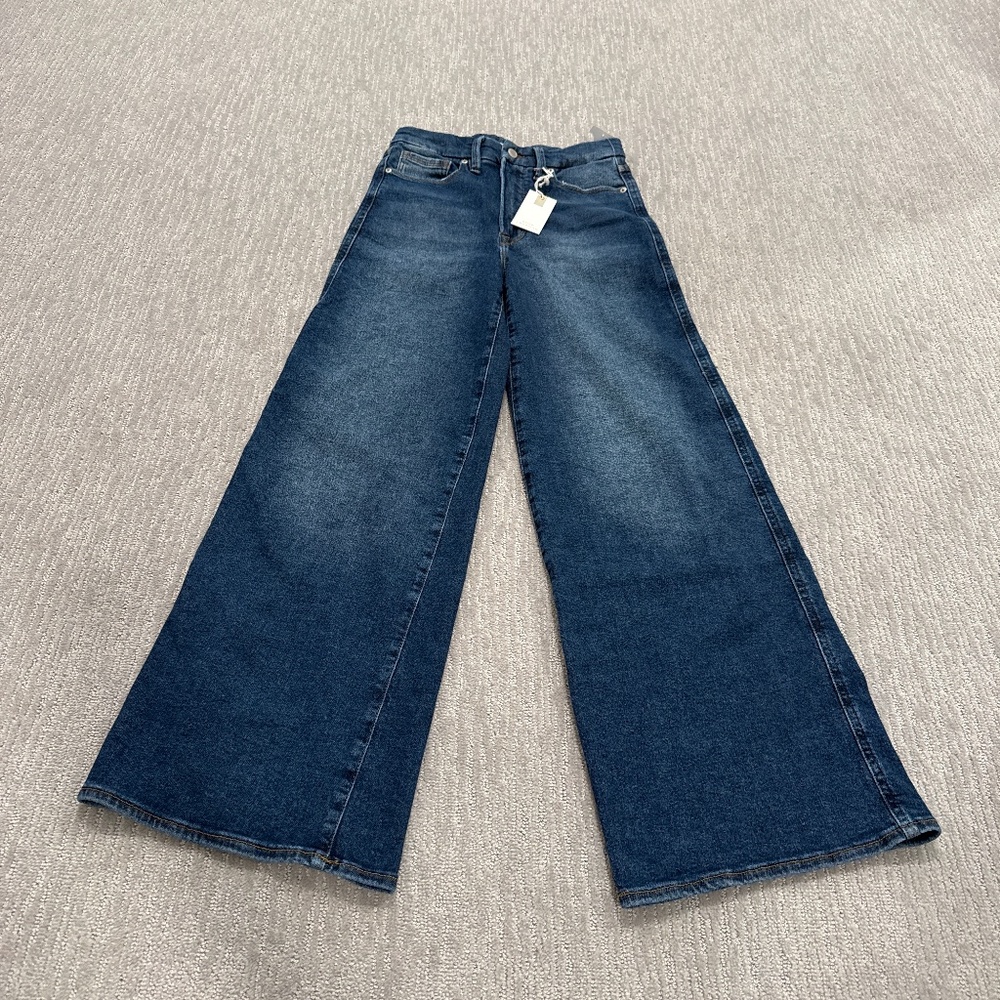 NWT Good American Wide leg Jeans